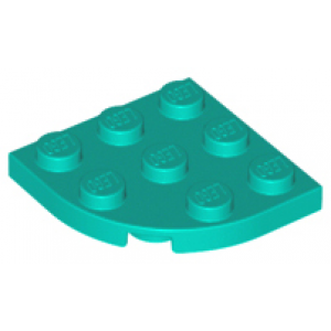 plaat rond hoek 3x3 dark turquoise